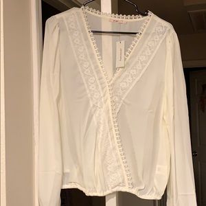 Brand New off white dress shirt with lace